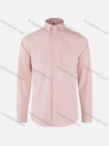 Wholesale Men's Business Plain Collared Button Down Patch Pocket Long Sleeve Shirts, LIUHUA CLOTHING WHOLESALE