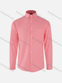Wholesale Men's Business Plain Collared Button Down Patch Pocket Long Sleeve Shirts, LIUHUA CLOTHING WHOLESALE