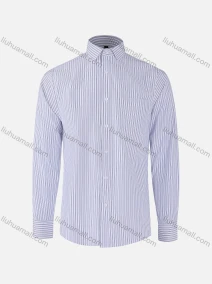 Wholesale Men's Formal Striped Collared Button Down Patch Pocket Long Sleeve Shirts, LIUHUA CLOTHING WHOLESALE