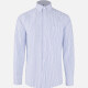 Men's Casual Striped Collared Button Down Patch Pocket Long Sleeve Shirts White Clothing Wholesale Market -LIUHUA