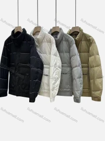 Wholesale Men's Casual Windproof Stand Collar Pockets Puffer Jacket 5001#, LIUHUA CLOTHING WHOLESALE