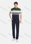 Wholesale Men's Casual 100% Cotton Striped Colorblock Short Sleeve Polo Shirts 22020# - Liuhuamall