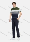 Wholesale Men's Casual 100% Cotton Striped Colorblock Short Sleeve Polo Shirts 22020# - Liuhuamall