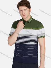 Wholesale Men's Casual 100% Cotton Striped Colorblock Short Sleeve Polo Shirts 22020#, LIUHUA CLOTHING WHOLESALE