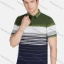 Wholesale Men's Casual 100% Cotton Striped Colorblock Short Sleeve Polo Shirts 22020# preview