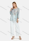 Wholesale Women's Casual Notched Neck Long Sleeve Floral Blouse - Liuhuamall