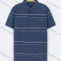 Wholesale Men's Casual Short Sleeve Embroidered Label Striped Button Polo Shirts preview