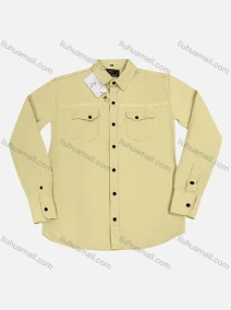 Wholesale Men's Casual Collared Long Sleeve Plain Button Down Shirt, LIUHUA CLOTHING WHOLESALE