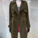 Wholesale Women's Lapel Straps Buttons Belted Plain Mid Length Trench Coat 11# Clothing Wholesale Market Liuhua