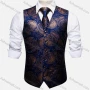 Wholesale Men's Formal Paisley Print Silky Waistcoat With Necktie 2-piece Set preview