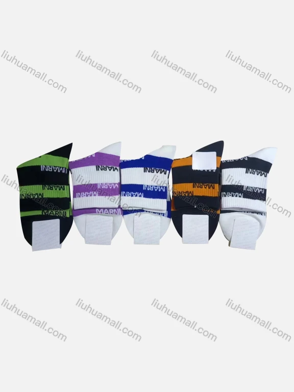 Wholesale Women's Casual Striped & Letter Print Cushioned Stocking Medium Crew Socks（Pack Of 10）