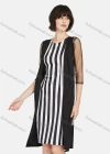 Wholesale Women's Business Lace Sleeve Striped Dress & See Through Cardigan Set - Liuhuamall
