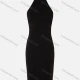 Wholesale Women's Sexy Halter Straps Back Cutout Plain Bodycon Dress Black Clothing Wholesale Market Liuhua
