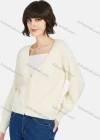 Wholesale Women's Casual Plain V Neck Button Down Long Sleeve Pearl Decor Sweater Knit Cardigan - Liuhuamall