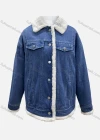 Wholesale Women's Casual Plain Button Down Fluff Fake Pocket Denim Jacket - Liuhuamall