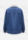 Wholesale Women's Casual Plain Button Down Fluff Fake Pocket Denim Jacket - Liuhuamall