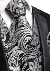 Wholesale Men's Formal Floral Silky Waistcoat With Necktie & Kerchief & Cufflinks 4-piece Set - Liuhuamall