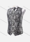 Wholesale Men's Formal Floral Silky Waistcoat With Necktie & Kerchief & Cufflinks 4-piece Set - Liuhuamall