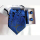 Men's Fashion Paisley Embroidery Tie & Pocket Square & Cufflinks Sets Blue Clothing Wholesale Market -LIUHUA