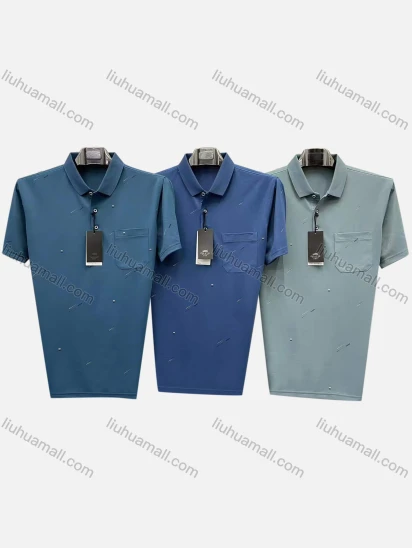 Wholesale Men's Casual Patch Pocket Short Sleeve Polo Shirt
