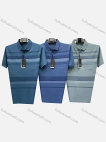 Wholesale Men's Casual Striped Patch Pocket Short Sleeve Polo Shirt, LIUHUA CLOTHING WHOLESALE
