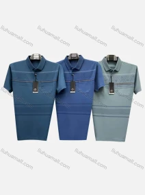 Wholesale Men's Casual Striped Patch Pocket Short Sleeve Polo Shirt, LIUHUA CLOTHING WHOLESALE