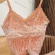 Wholesale Women's Casual Plain Spaghetti Strap Shirred Velvet Built-in Bra Lingerie F34# Orange Clothing Wholesale Market Liuhua