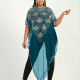 Women's Muslim Islamic Glamorous Triangle Hem Sequin Mesh Translucent Cover Up Cloak 47# Clothing Wholesale Market -LIUHUA
