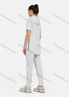 Wholesale Women's Casual Hooded Drawstring Short Sleeve Curved Hem Zipper Plain Hoodies & Pants 2-Piece Set 2221# - Liuhuamall