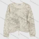 Wholesale Women's Stylish Beige Floral Embroidered Crewneck Sweatshirt w/ Ribbed Cuffs & Hem Casual Chic Bulk Purchase Beige Clothing Wholesale Market Liuhua