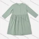 Wholesale Women's Light Green Button - Front Dress w/ Pleated Waist - Loose Flowy Silhouette for Bulk Order Light Green Clothing Wholesale Market Liuhua