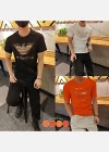 Wholesale Men's Casual Round Neck Short Sleeve Sequin Letter Print T-Shirt - Liuhuamall