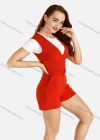 Wholesale Women's V-Neck Sleeveless Belted Zipper Back Romper Without Tee - Liuhuamall