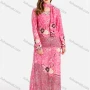 Wholesale Women's Muslim Islamic Milk Silk Allover Floral Print Long Sleeve Maxi Dress With Scarf preview