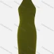 Wholesale Women's Sexy Halter Straps Back Cutout Plain Bodycon Dress 29# Clothing Wholesale Market Liuhua