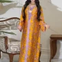 Wholesale Women's Muslim Islamic Vintage Long Sleeve Ditsy Floral Splicing Embroidered Abaya Dress AB317# preview