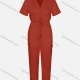 Wholesale Women's Casual Plain Wrap Ruffle Trim Tie Front Jumpsuit 8# Clothing Wholesale Market Liuhua