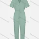 Wholesale Women's Casual Plain Wrap Ruffle Trim Tie Front Jumpsuit 20# Clothing Wholesale Market Liuhua