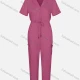 Wholesale Women's Casual Plain Wrap Ruffle Trim Tie Front Jumpsuit 31# Clothing Wholesale Market Liuhua