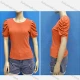 Wholesale Women's Casual Crew Neck Short Sleeve Drawstring Knit Plain Tops 2# Clothing Wholesale Market Liuhua