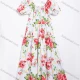 Wholesale Women's Summer Floral Print Off Shoulder Ruffle Tiered Bodycon Maxi Dress White Clothing Wholesale Market Liuhua