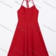Wholesale Women's Elegant Plain Halter Neck Sleeveless Flowy Maxi Dress Red Clothing Wholesale Market Liuhua