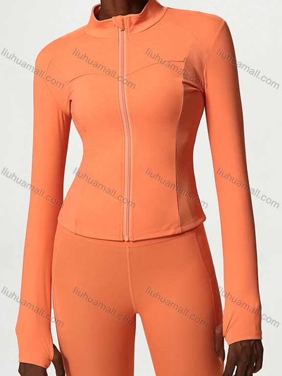 Wholesale Women's Sporty Stand Collar Long Sleeve Quick Dry Breathable Slim Fit Jackets
