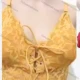 Wholesale Women's Sexy Crisscross Lace One Piece Lingerie Bodysuit Yellow 1# Clothing Wholesale Market Liuhua
