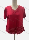 Wholesale Women's Casual Crew Neck Short Sleeve Lace Honeycomb Blouse - Liuhuamall
