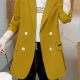 Wholesale Women's Casual Long Sleeve Lapel Double Breasted Plain Blazer 19# Clothing Wholesale Market Liuhua