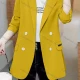 Wholesale Women's Casual Long Sleeve Lapel Double Breasted Plain Blazer 37# Clothing Wholesale Market Liuhua
