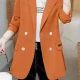 Wholesale Women's Casual Long Sleeve Lapel Double Breasted Plain Blazer 39# Clothing Wholesale Market Liuhua