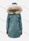 Wholesale Women's Hooded Fuzzy Faux Fur Collar Buttons Drawstring Flap Pockets Mid Length Coat - Liuhuamall