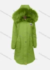Wholesale Women's Fuzzy Faux Fur Hooded Buttons Zipper Labelled Drawstring Pockets Mid-Length Coat - Liuhuamall